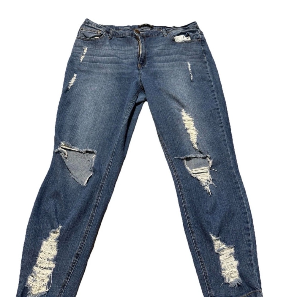 Fashion to Figure Distressed Denim Boyfriend Jeans